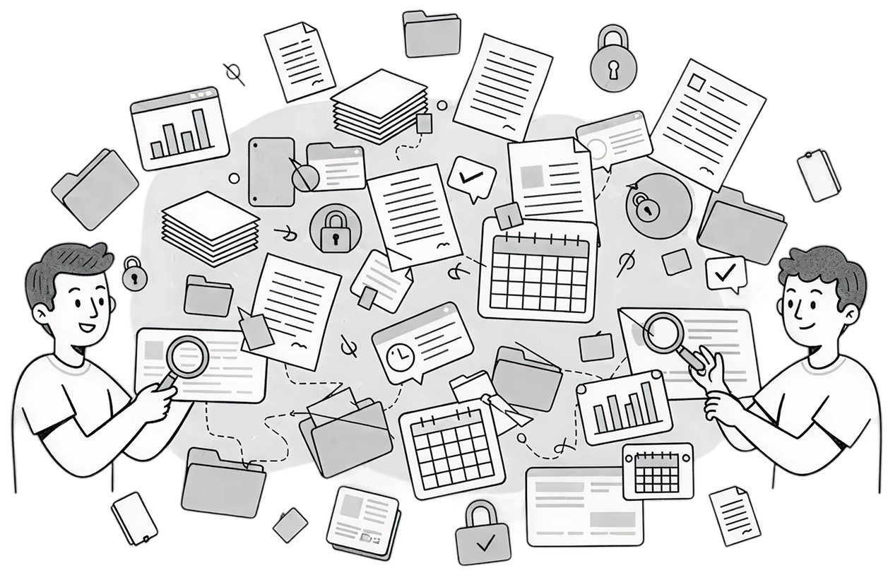 Company workspace with HR-aware document organization and role-based access control